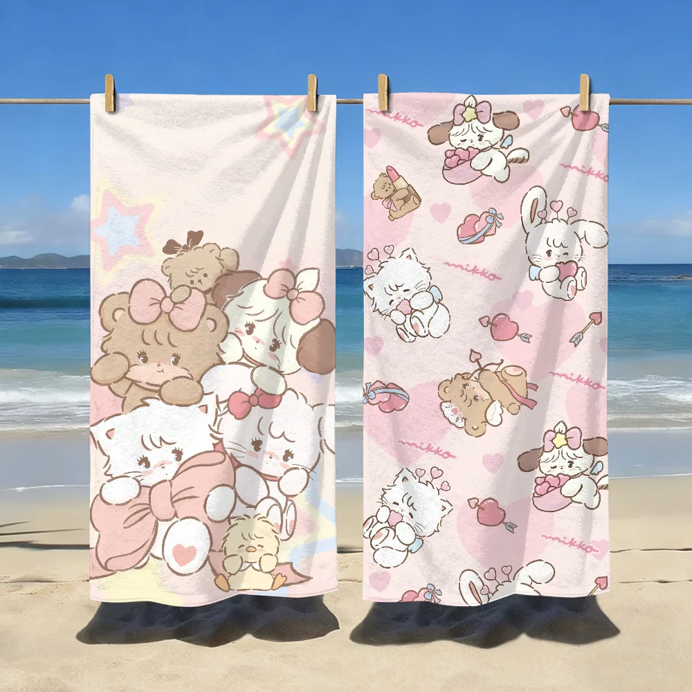 Cute M-Mikko Cartoon Towel Soft Pool Gift For Travel Gym Shower Camping Quick Dry Sports Large Beach Towels