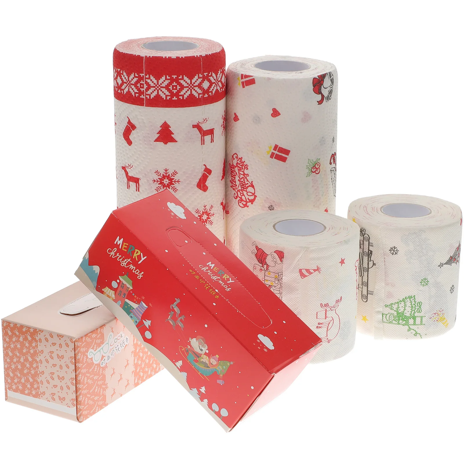 عبوات مناديل جيب ورق التواليت، مناشف يدوية لطيفة على شكل زينة عيد الميلاد، طباعة عيد الميلاد للوجه #2