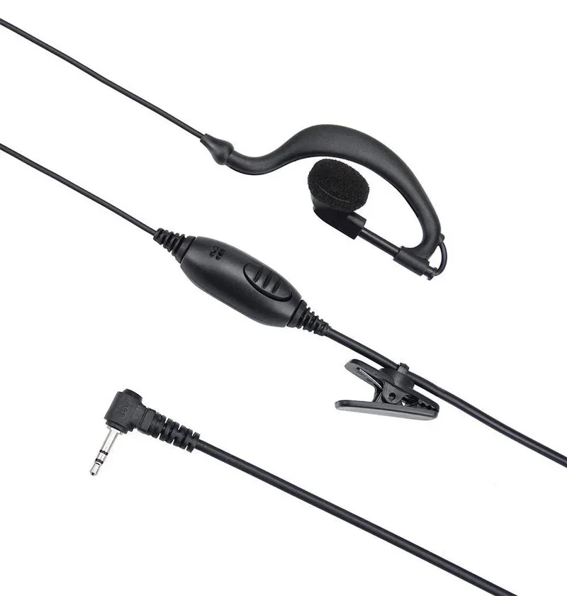 

1 Pin 2.5mm Ear Hook PTT Mic Earpiece Microphone Headset for Motorola Talkabout TLKR T3 T4 T60 T80 MR350R T6200C MD200TPR Radio