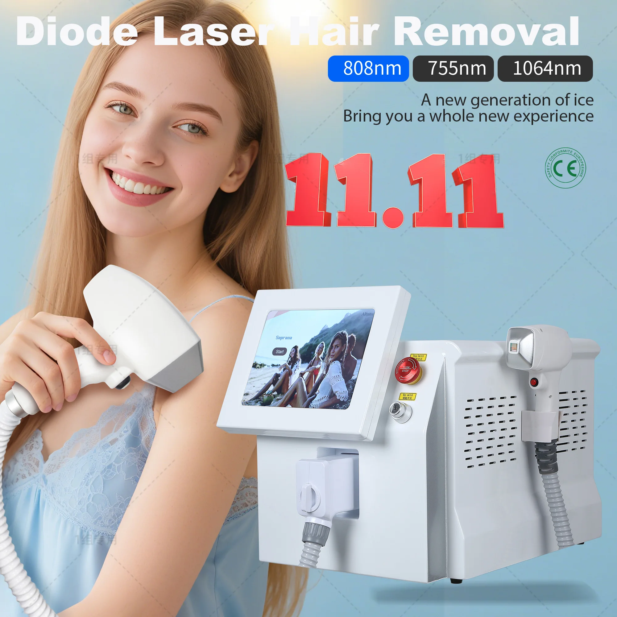 

2025 Powerful 4000W Alexandrite Ice Platinum Laser Epilator Professional Diode Laser Machine Permanent Hair Remover for Woman