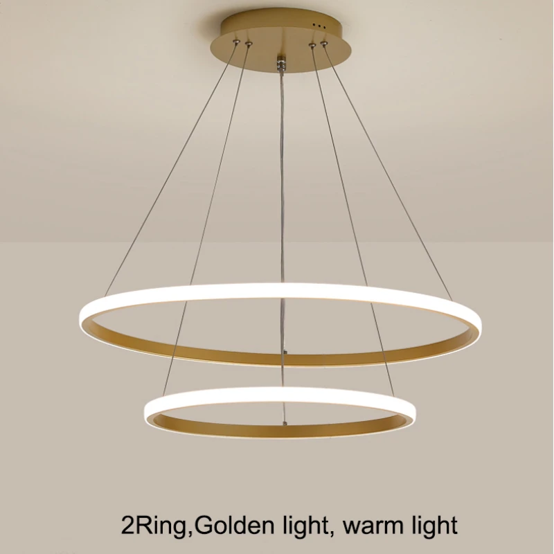 

Modern Pendant Lamp Led Rings Circle Ceiling Hanging Chandelier Black Loft Living Dining Room Kitchen Indoor Lighting Fixture