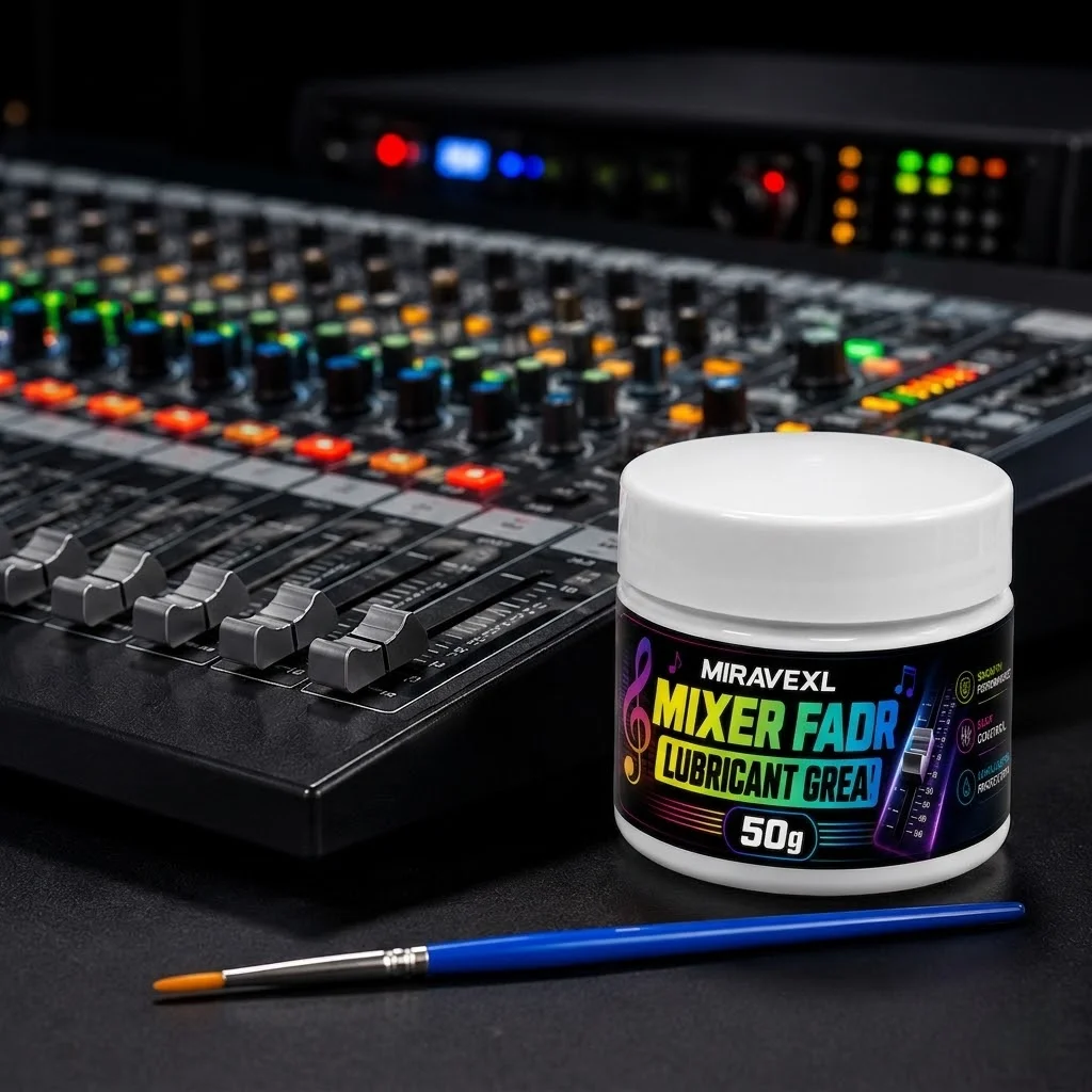 MIRAVEXL 50g Mixer Fader Lubricant Grease Fader Cleaner Smooth Performance Protection for DJStudio Mixing Boards Brush Included