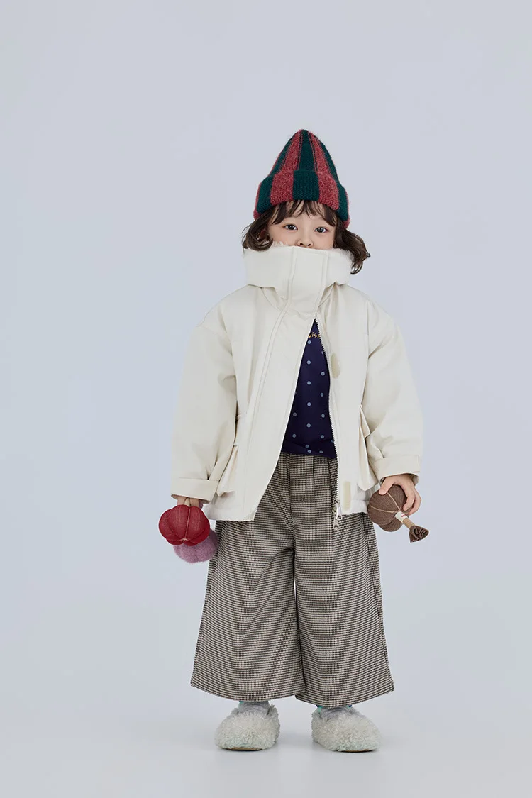 2025 inverno novo estilo crianças grande lapela estilo coreano meninos e meninas grande bolso confortável jaqueta casual boutiqueclothing