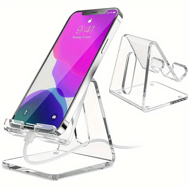 

Phone Desktop Stand for Table Cell Phone Support Holder for iPad iPhone Samsung Huawei Mobile Phone Holder Clear Acrylic Mount