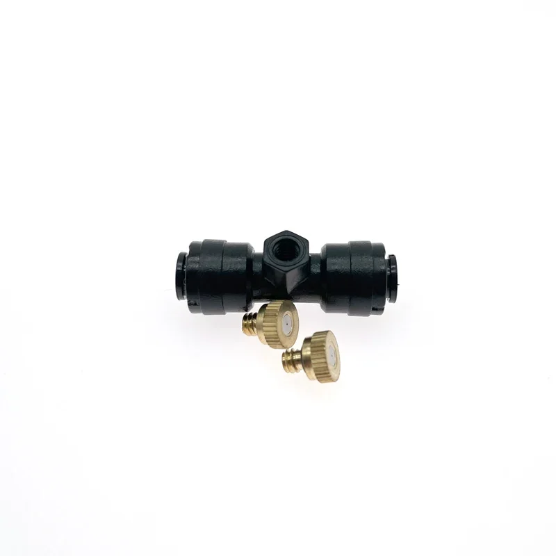 10Pcs High Pressure Misting Fog Nozzles with Quick Tee Connector for Landscaping Sprayers