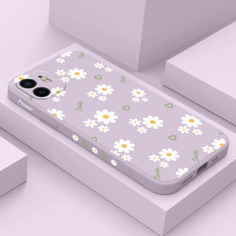 

Love With Daisy Phone Case For iPhone 12 11 X XR XS 8 7 SE2 Plus Pro Max Mini Silicone Cover