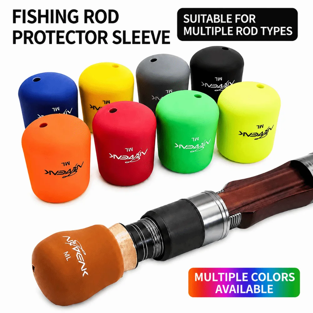 Pole Accessories Silicone Fishing Rod Butt Cushion Anti-slip Universal Rod Butt Cap Fishing Rod End Cap