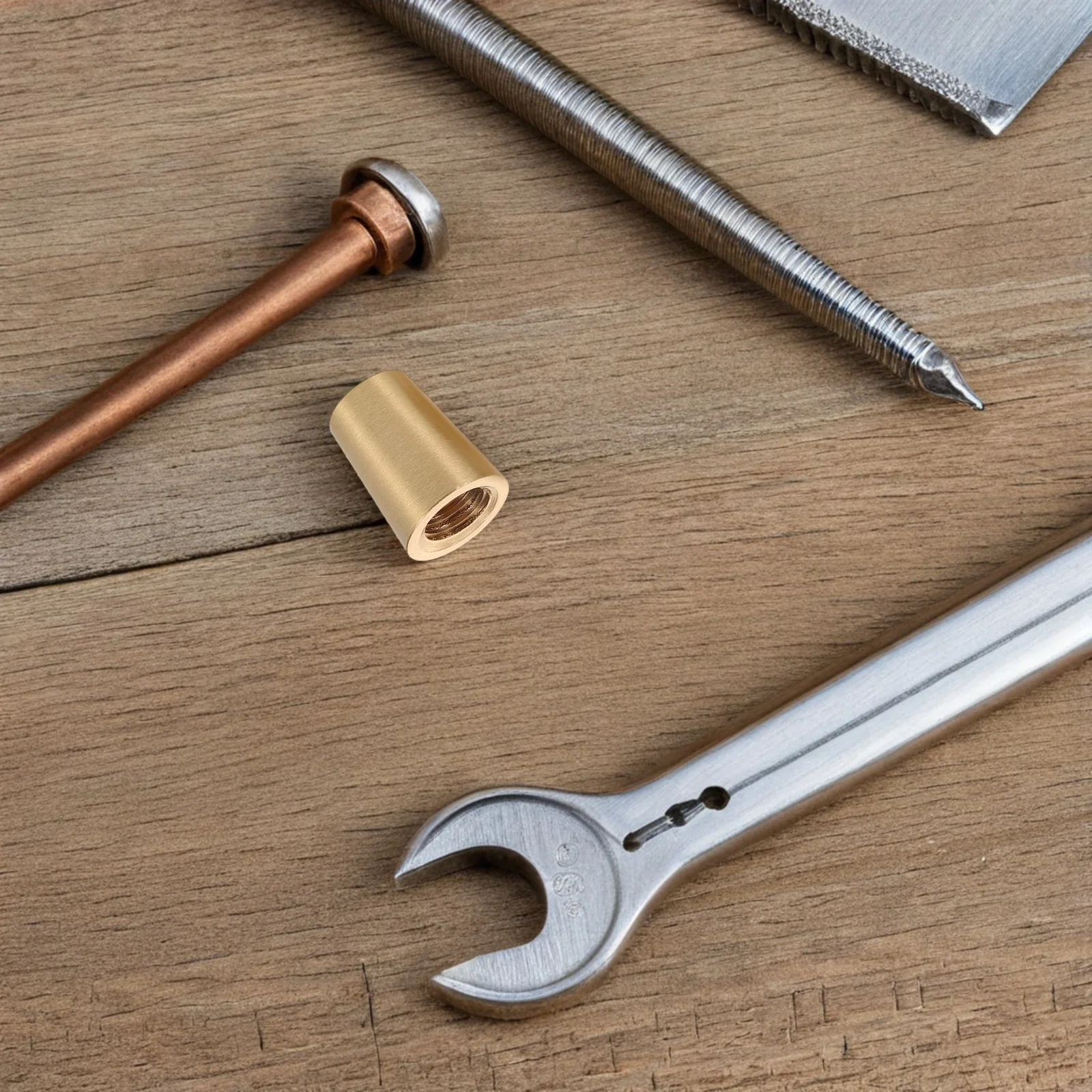 

8 Pcs Wooden Base Copper Foot Mat Brass Board Pads Anti Skid Support Feet Tray Stand Decorate