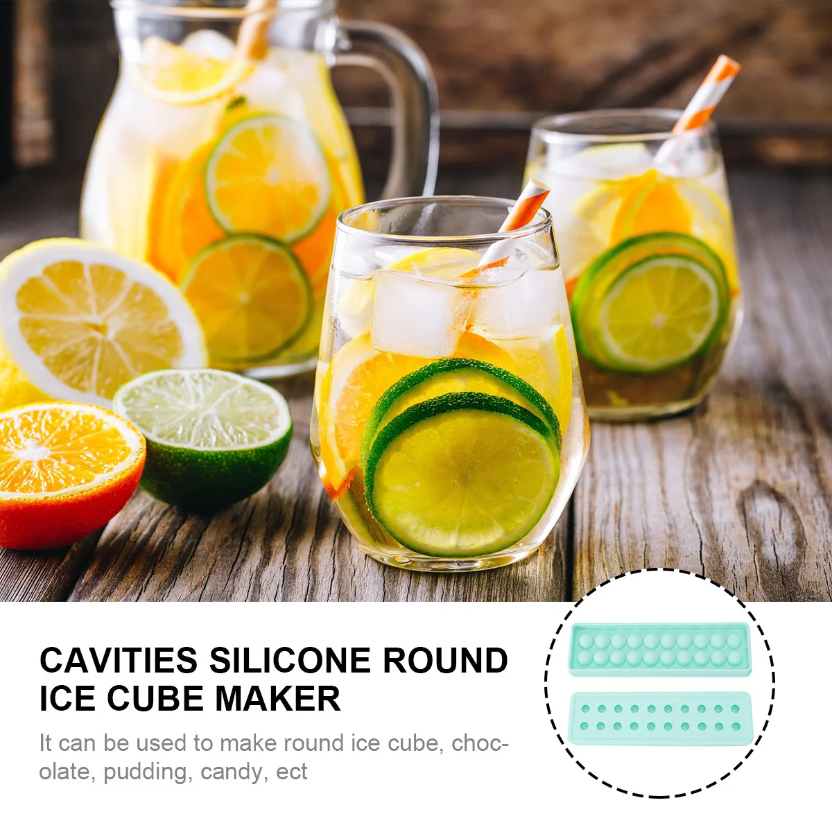 

Silicone Ball Mold Round Ice Cube Tray For Whisky Beer Chocolate Pudding Candy Party Bar Use Diy Ice Sphere