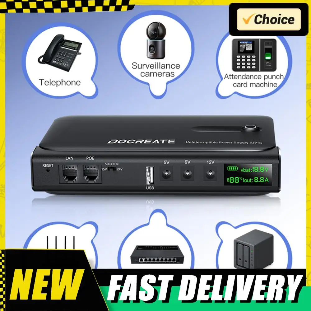 Alimentation sans interruption UPS haute puissance 36W, batterie remplaçable et affichage LED avec commutation d'alimentation sans couture pour les pannes