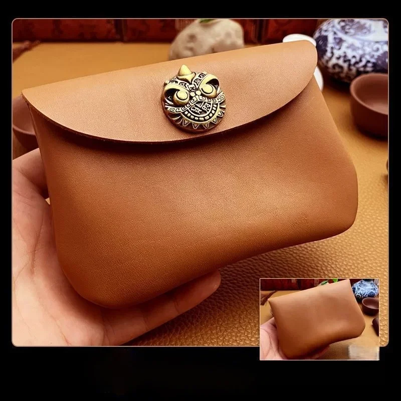 

Portable Top Layer Cowhide Cigarette Case Lighter Pouch Men's Handmade Pipe Accessories Smoking Tool Storage Bag