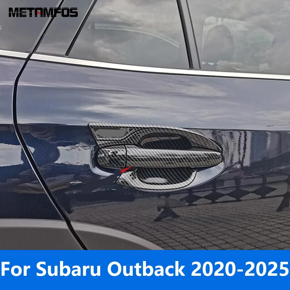 For Subaru Outback 2020-2023 2024 2025 Carbon Fiber Side Door Handle Bowl Cover Trim Protector Exterior Accessories Car Styling - view 2