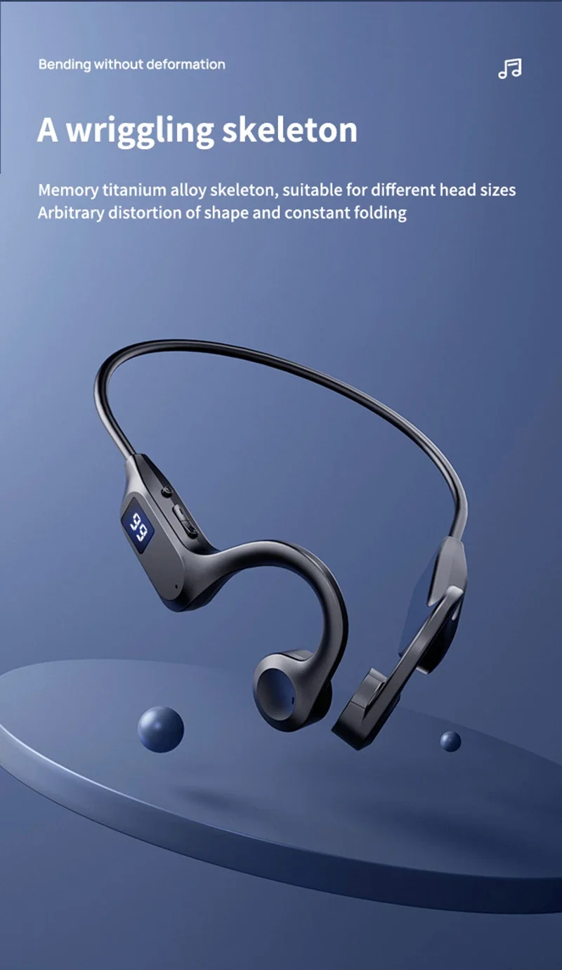 Lenovo X7 Knochenleitungs-Wireless-Ohrhörer Sport Schwimmen Bluetooth-kompatibler Kopfhörer Freisprechfunktion mit Mikrofon für Lauf-Ohrhörer – Detail 10