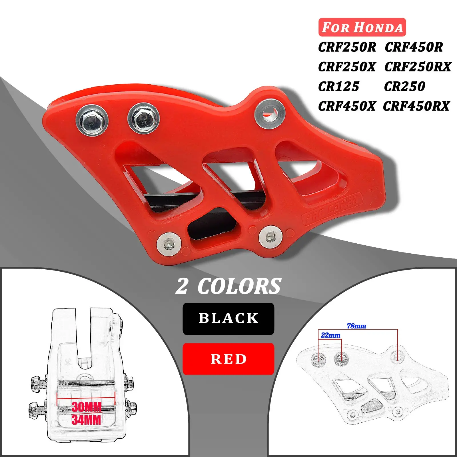 

For HondaChain Guide Guard CR125 CR250 CRF250R CRF450R CRF250X CRF450X CRF250RX CRF450RX CRF CR 2002-2021 Motorcycle Plastic