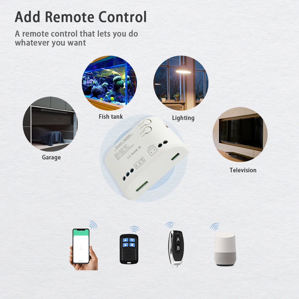 Tuya Smart Wifi Switch Module 12V 32V 220V RF 433 Radio Remote Control 1CH Dry Contact Relay for Alexa Google Home Smart Life image 3