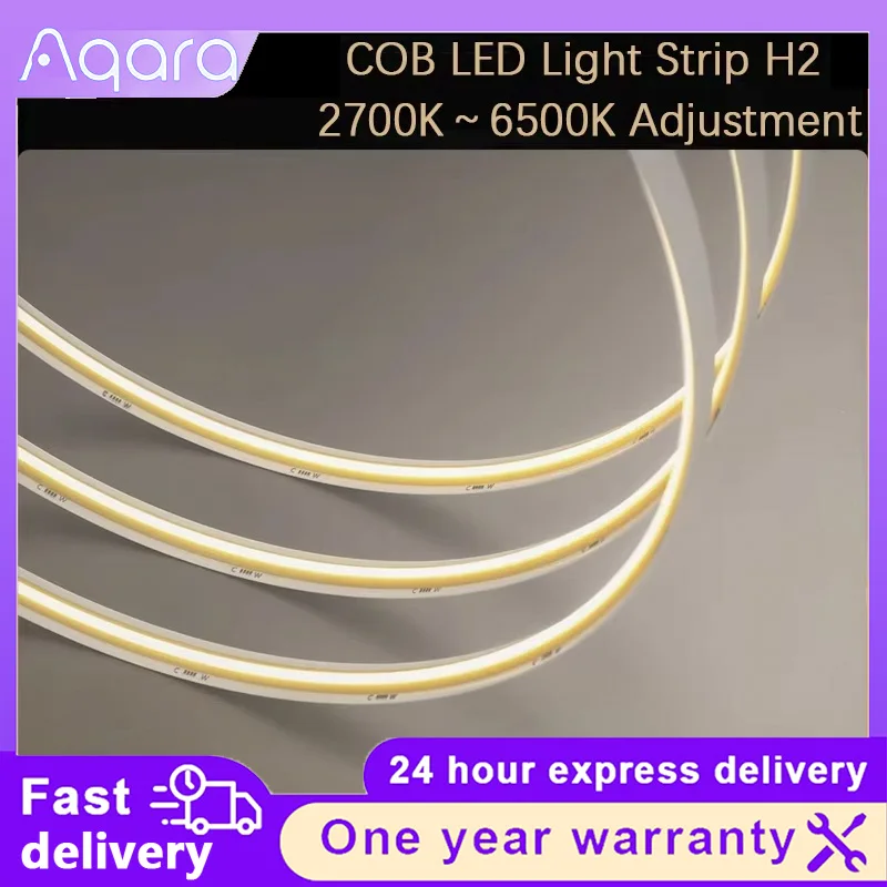 Aqara COB LED Light Strip H2 2700K～6500K Adjustment Smart Light Strip Ra90 COB Lights Tape  Indoor Outdoor Decor Rope Light