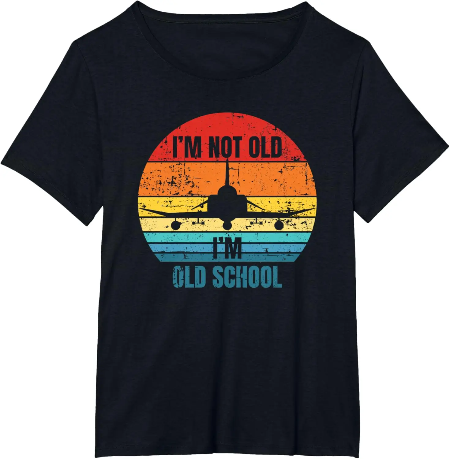I'm Not Old I'm Old School F-4 Phantom II Aircraft Sunset T-Shirt Short Sleeve Casual 100% Cotton Shift