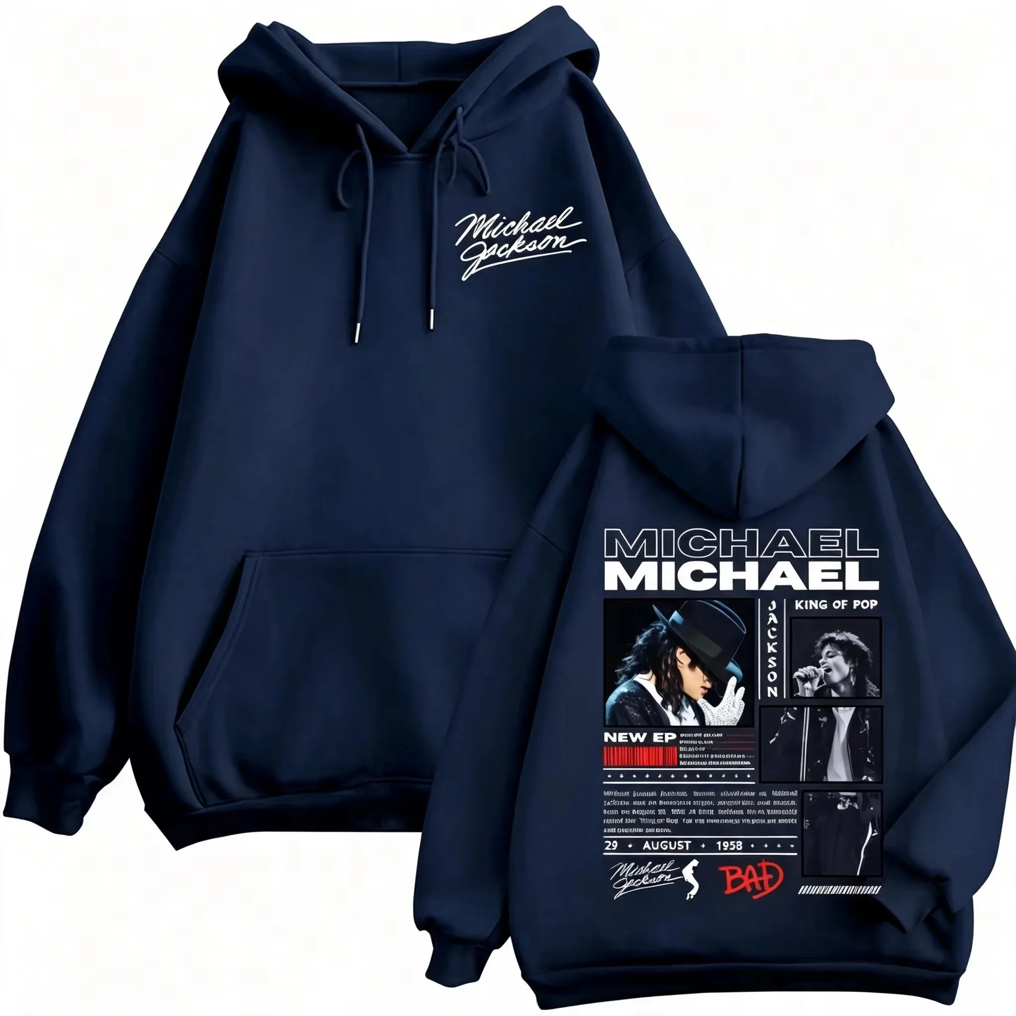 Singer Michael Jackson Classics Zipper Hoodies Rock Fashion Vintage Zip Up Pullovers Men Women Casual Long Sleeve Sweatshirts