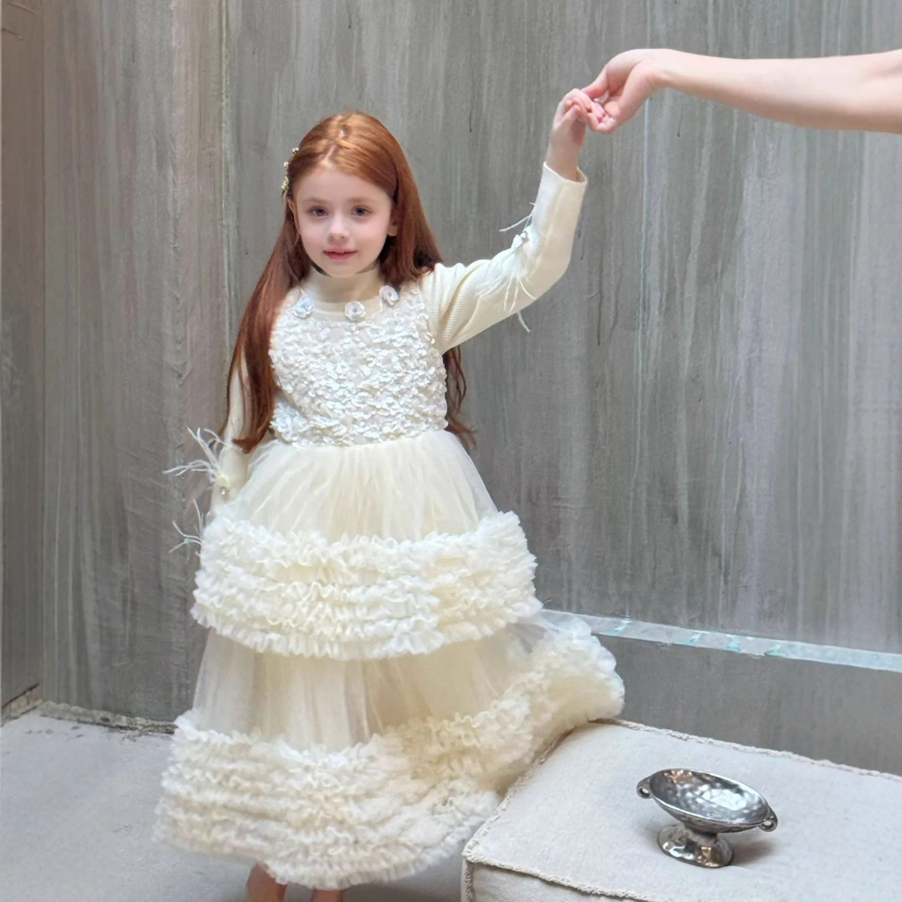 

Новое осенне-зимнее бархатное платье принцессы высокой плотности для девочек, корейское детское праздничное платье на день рождения