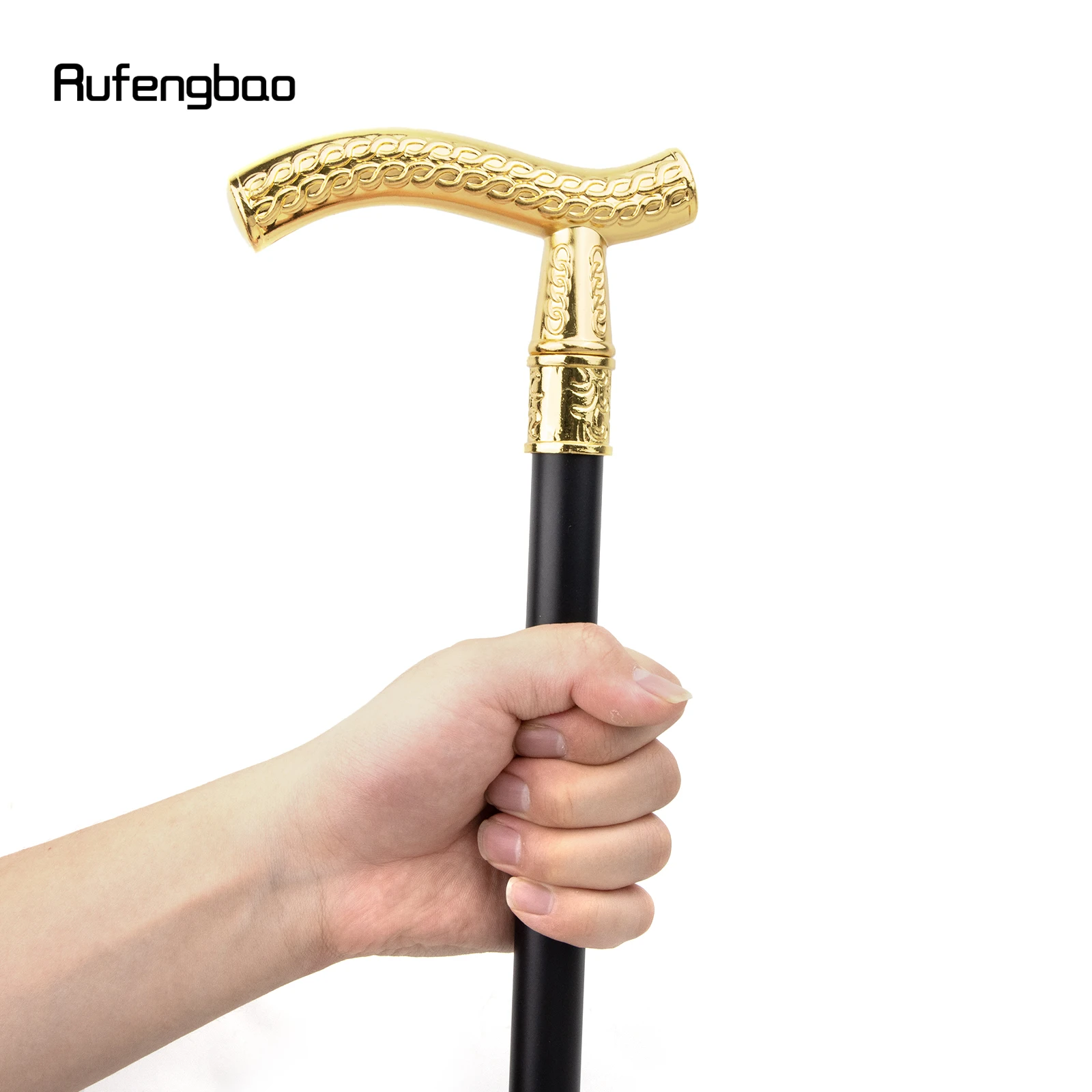 Golden Flower Wheatear Pattern Luxury Fashion Walking Stick for Party Decorative Cane Elegant Crosier Knob Walking Stick 93cm