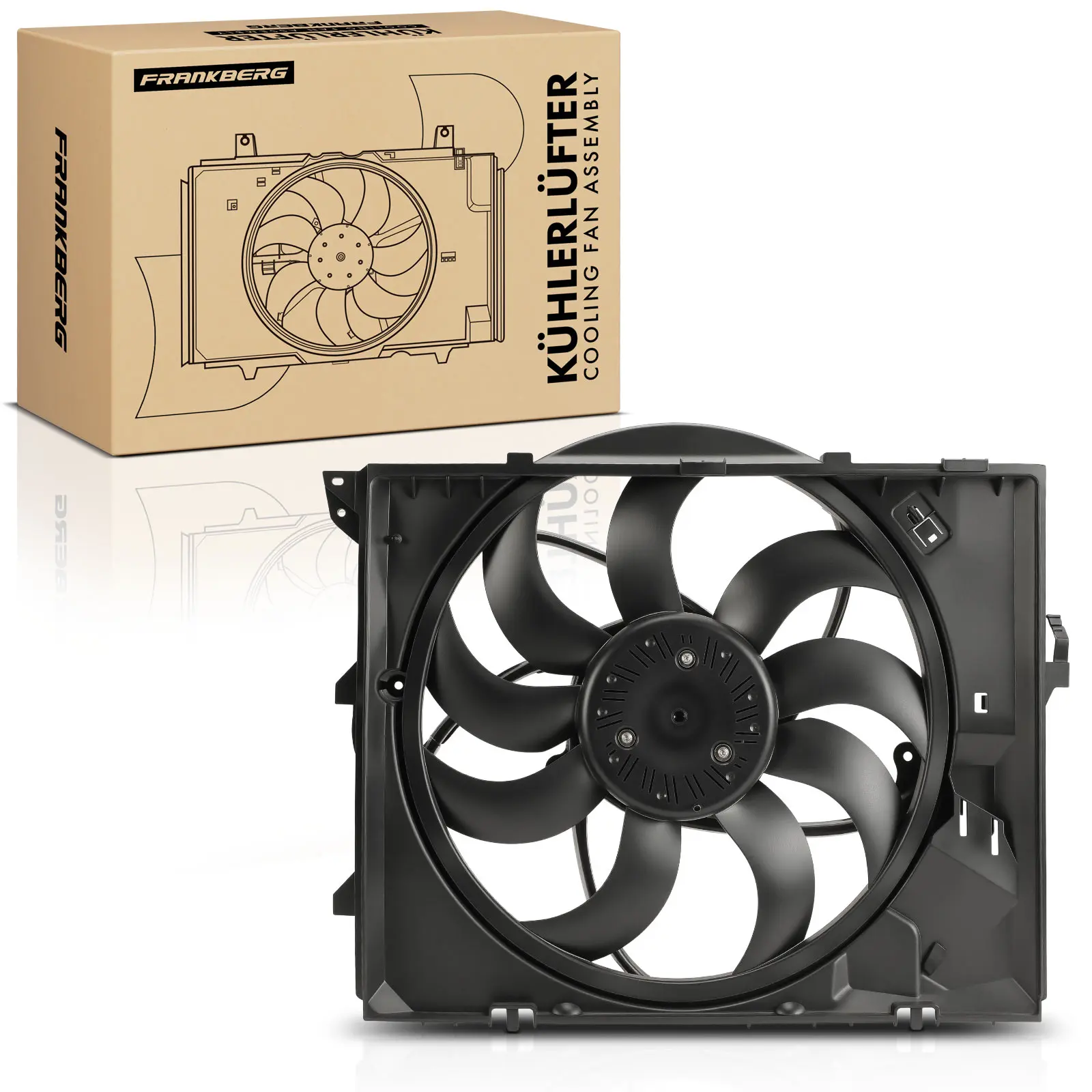 Frankberg 1x ventilator motor koeling voor BMW 3 Serie E90 E92 E93 4.0L 4.4L 2007-2013 17112283389 17112283621