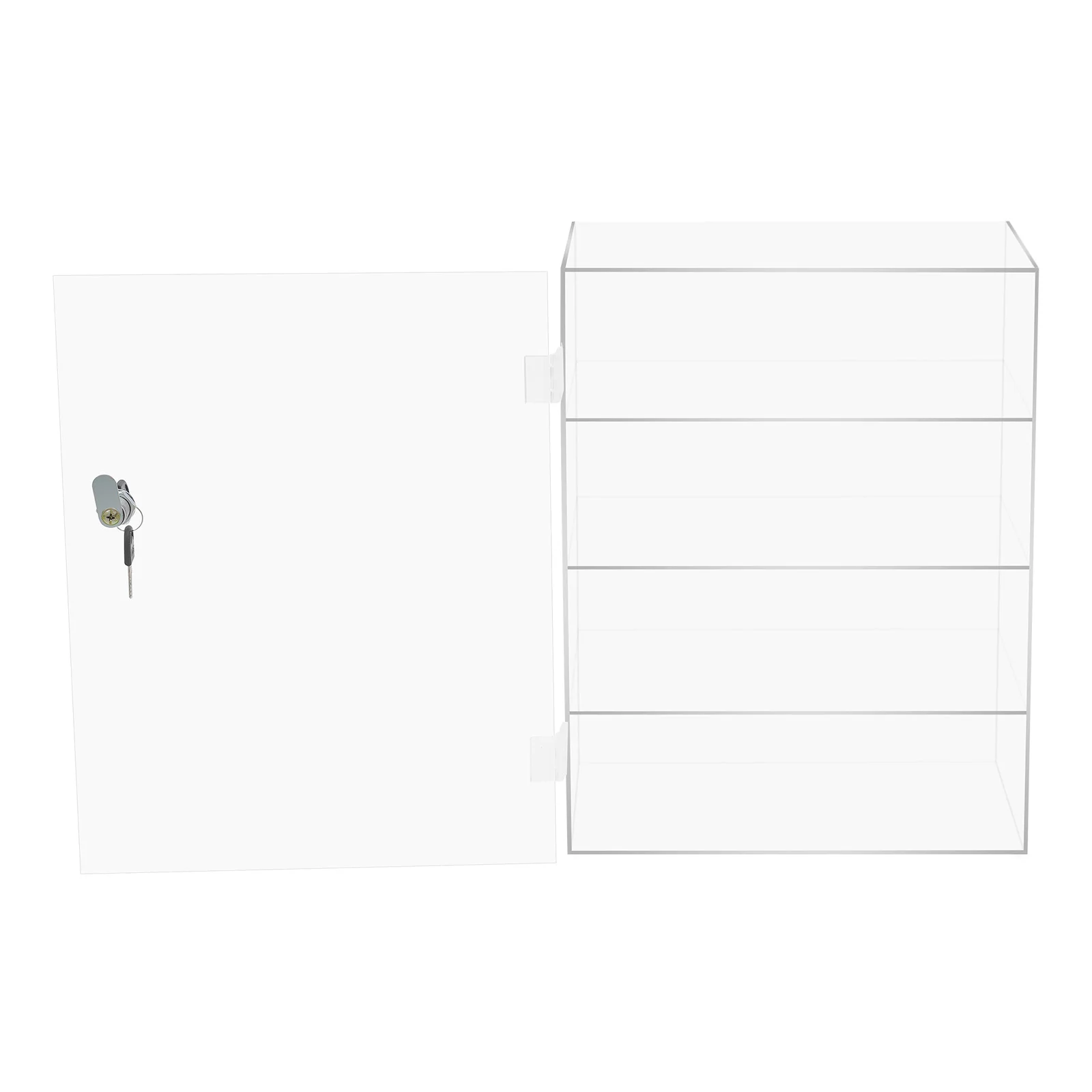 واضح قابل للقفل الاكريليك عرض حالة كونترتوب عرض ث/رفوف للدمى المقتنيات التحف التماثيل ديكور غرفة مكتب المنزل #5