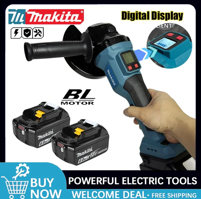 

Бесщеточная угловая шлифмашина Makita 125 мм с цифровым дисплеем для полировки металла/дерева, совместима с аккумуляторами 18В/20В