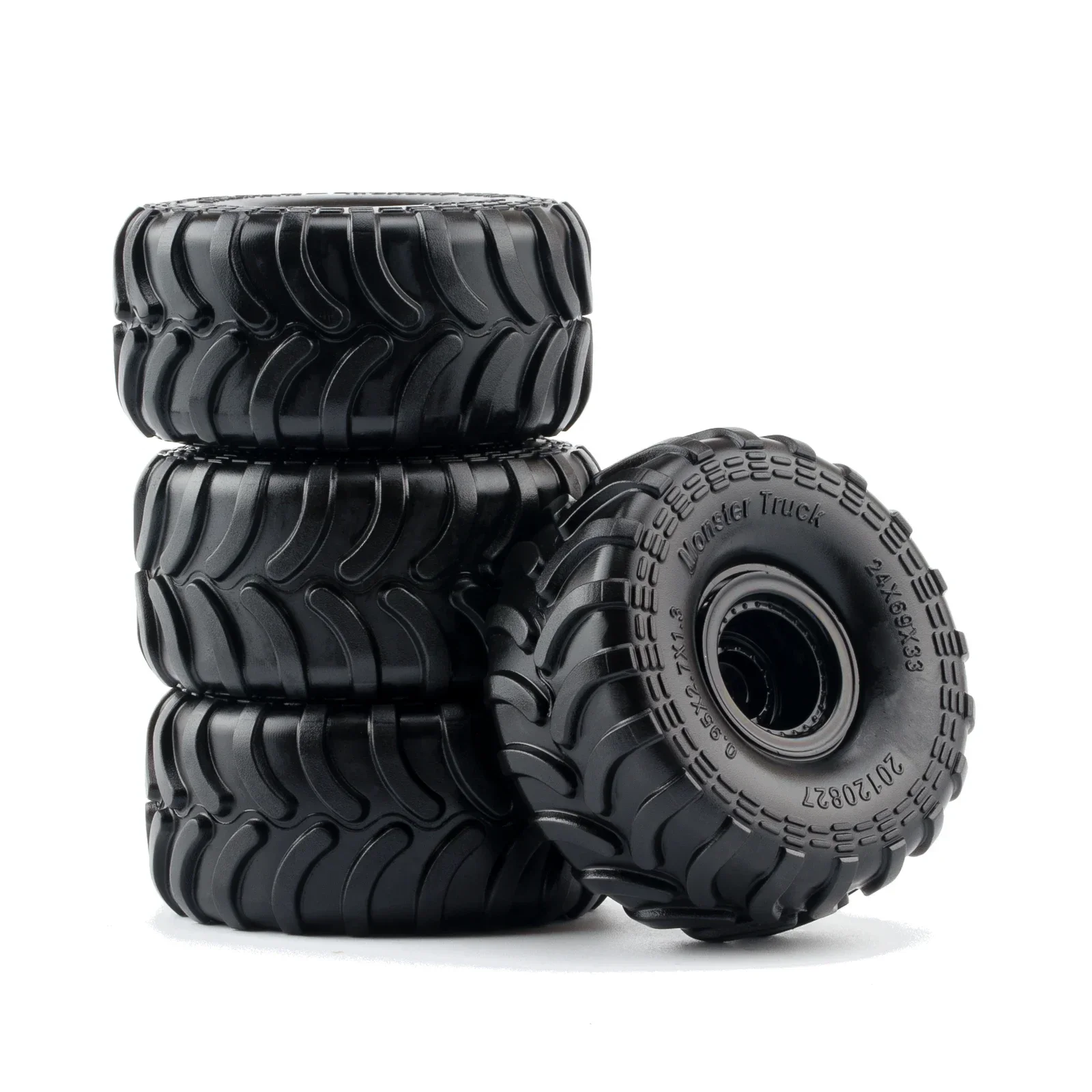 4 szt. Opon Monster Truck z felgami 1:24 do samochodów RC Axial SCX24 FMS FCX24 K5 Blazer AX24, części zamienne
