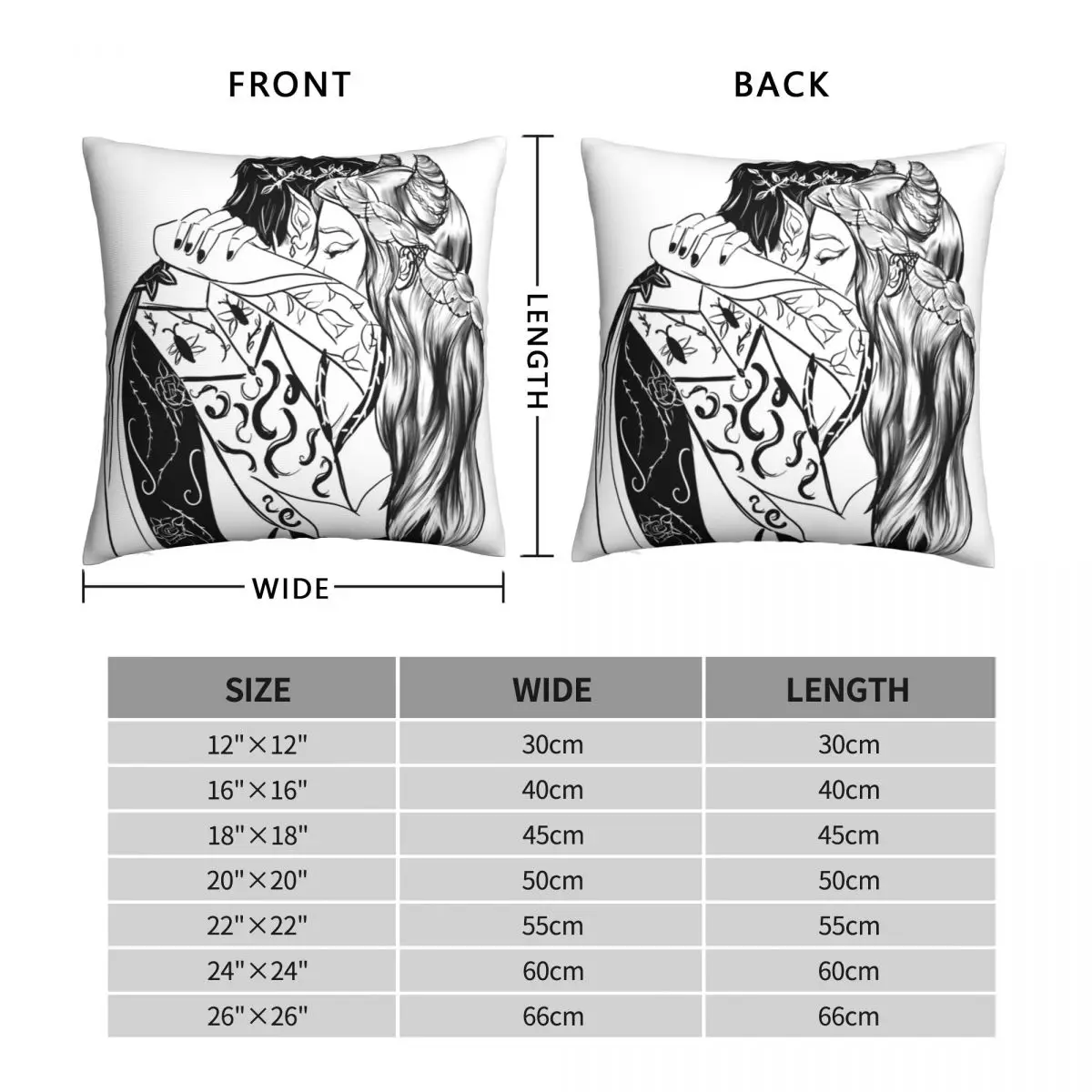 The Folk of the Air Cardan And Jude Square Pillowcase Polyester Linen Velvet Creative Zip Decor Car Cushion Case Wholesale