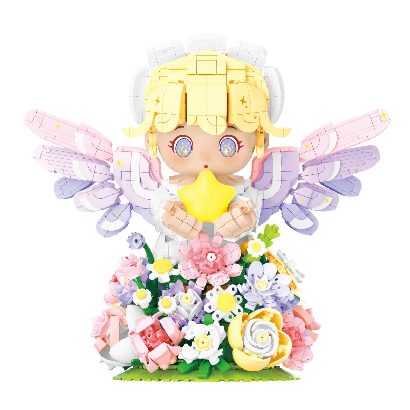 

Wekki Fairy Tale Angel Model Building Blocks Flower Plant Angel Doll Cute Elf Figure Home Decoration Assembly Bricks Toys Gift