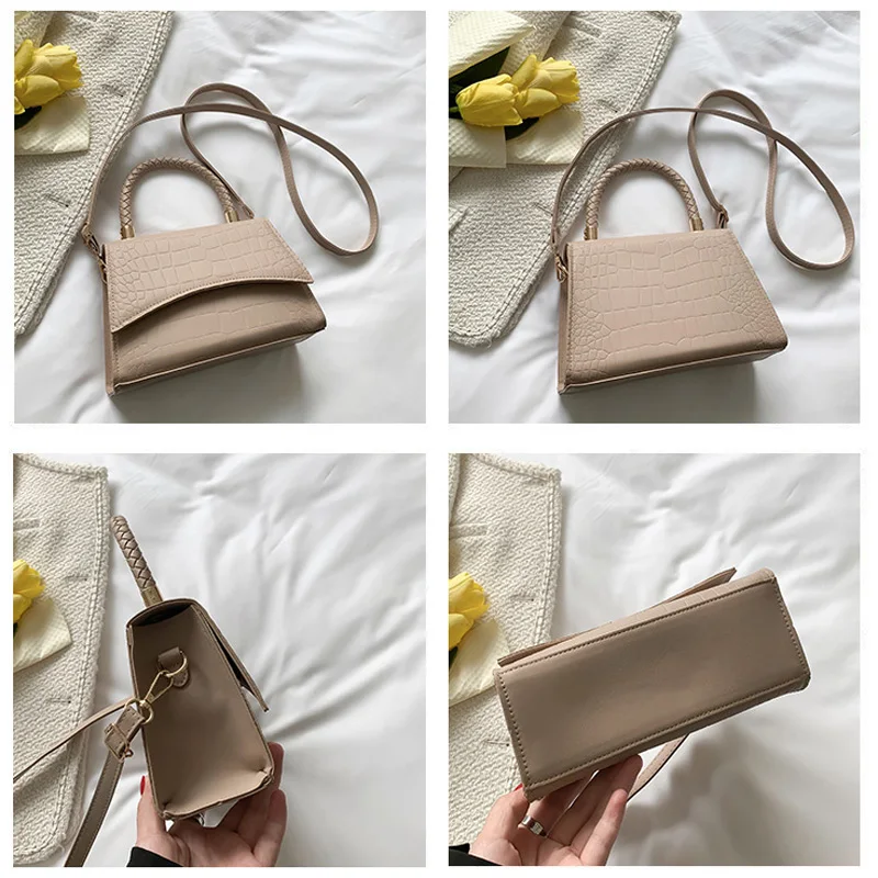 Solid Pu Leather Shoulder Bag Fashion Designer Handbags Top Handle Bags For Women Casual Crossbody Bags