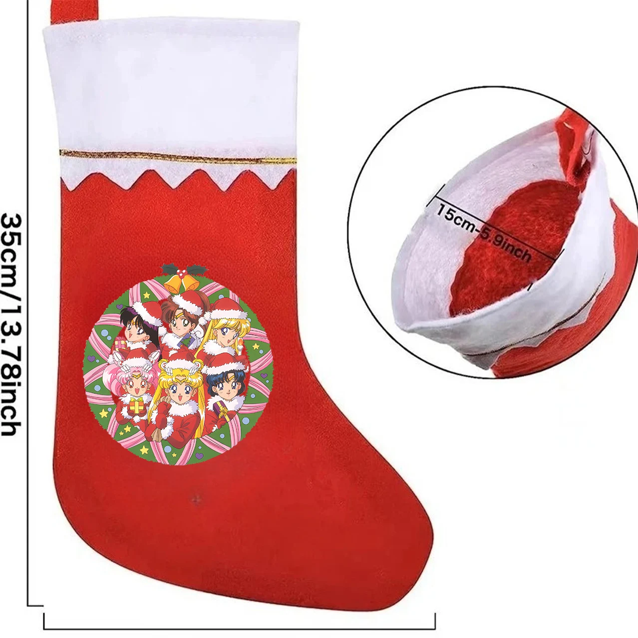 

Sailor Mooned Christmas Gift Candy Bag Xmas Stockings Sack Christmas Decoration Home New Year Sock Christmas Tree Decora Gift