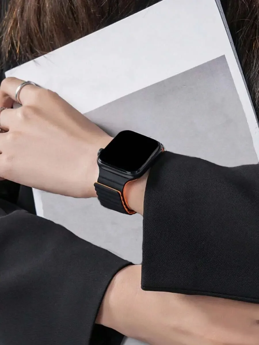 애플 워치 밴드용 실리콘 스트랩, 울트라 49mm, 44mm, 45mm, 40mm, 41mm, 42mm, 마그네틱 스포츠 워치 밴드, 아이워치 시리즈 9, 8, 7, 6, 5, 4, 3 SE