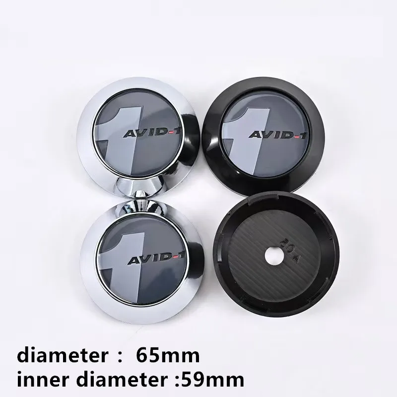 4pcs 65mm 45mm Stickers AVID.1 Emblem Logo Car Wheel Center Caps Rim Centre Hub Cover Styling Accessories