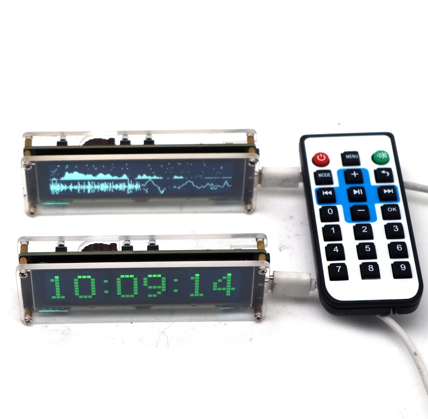 3.12 inch OLED Music Spectrum Wifi CLOCK Display TMIE Audio Level Indication VU Meter Rhythm Analyzer Atmosphere Lamp Multi-mode