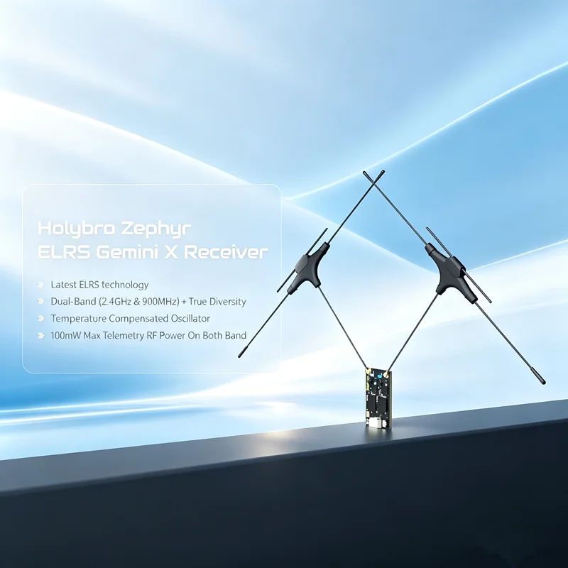 Holybro Zephyr ELRS Gemini X Dual Band Receiver True Diversity 2.4G 900M TCXO Receiver for Long Range FPV Quad