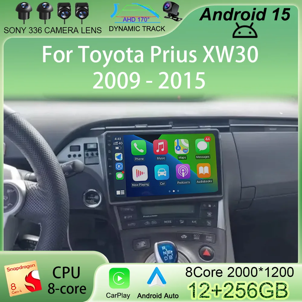 

10" Android 15 Player For Toyota Prius XW30 2009 2010 2011 2012 2013- 2015 LHD Carplay Car Head Unit Radio Stereo Multimedia GPS