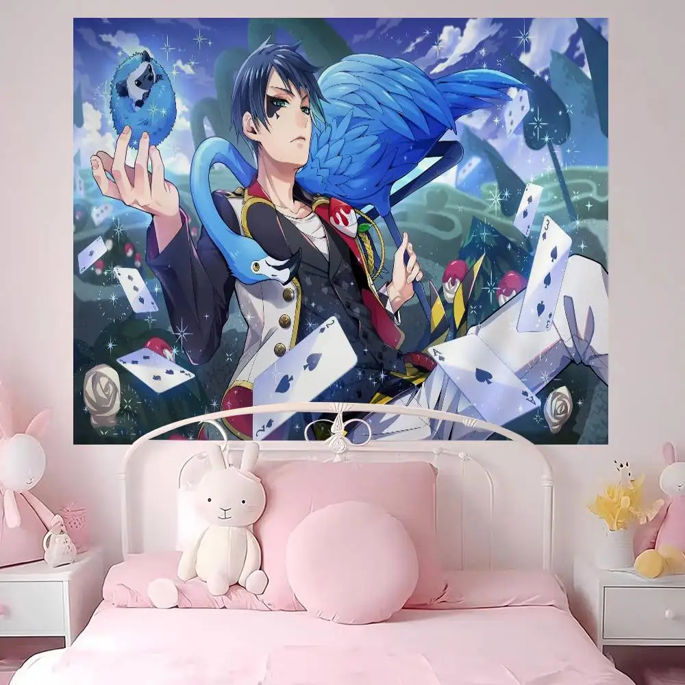 Twisted Wonderland Tapestry Anime Digital Print Machine Washable Durable Tapestry for Home Living Room Bedroom Decoration