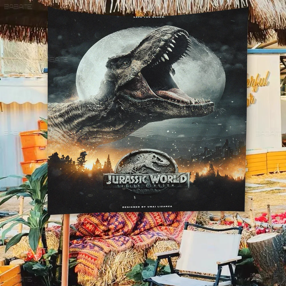 

J-JurassicS P-Park Movie Banner Art Printing Japanese Wall Flag Anime Wall Hanging Home Decor