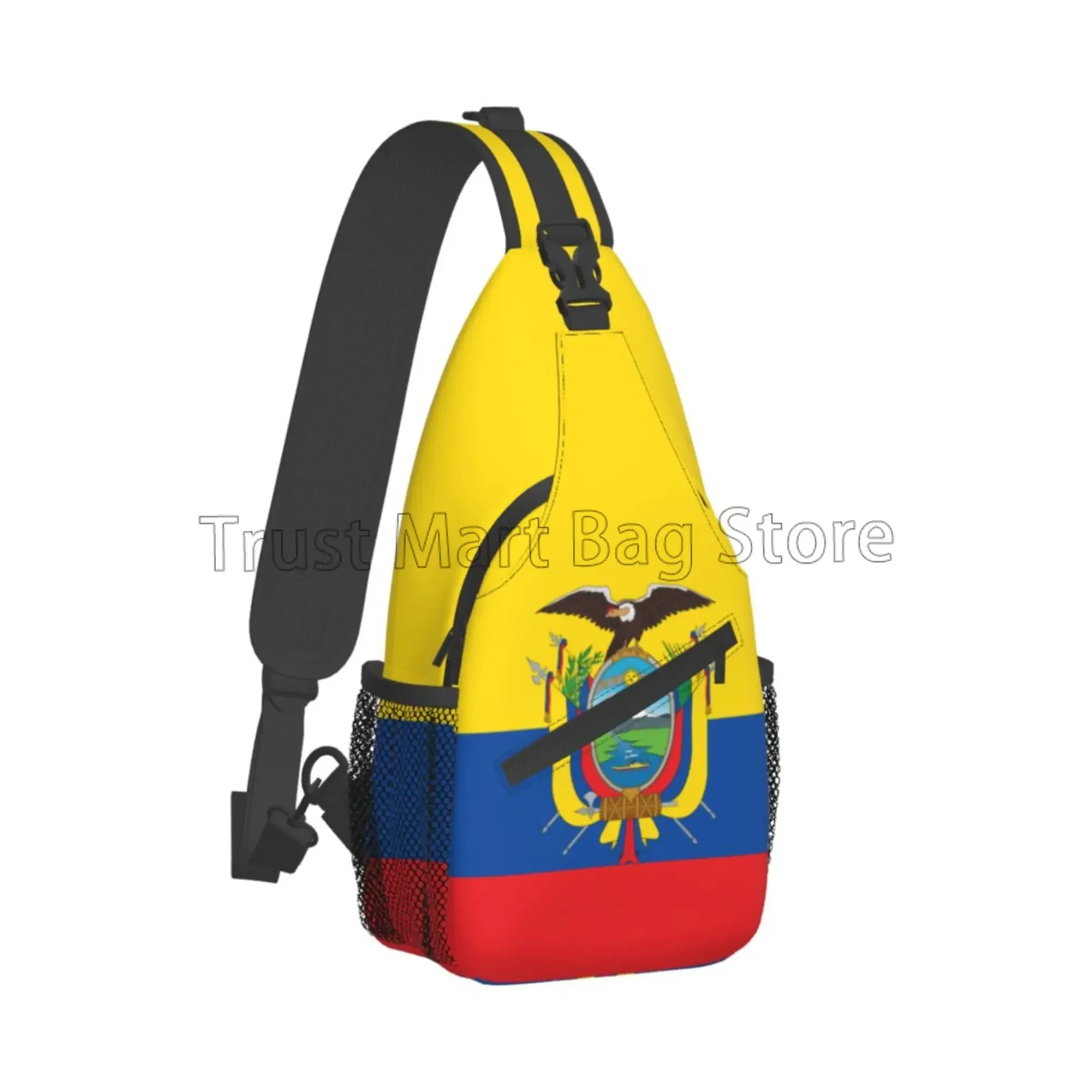 The National Flag of The Republic of Ecuador Sling Backpack Crossbody Shoulder Bag Chest Bag for Men Women Travel Hiking Daypack