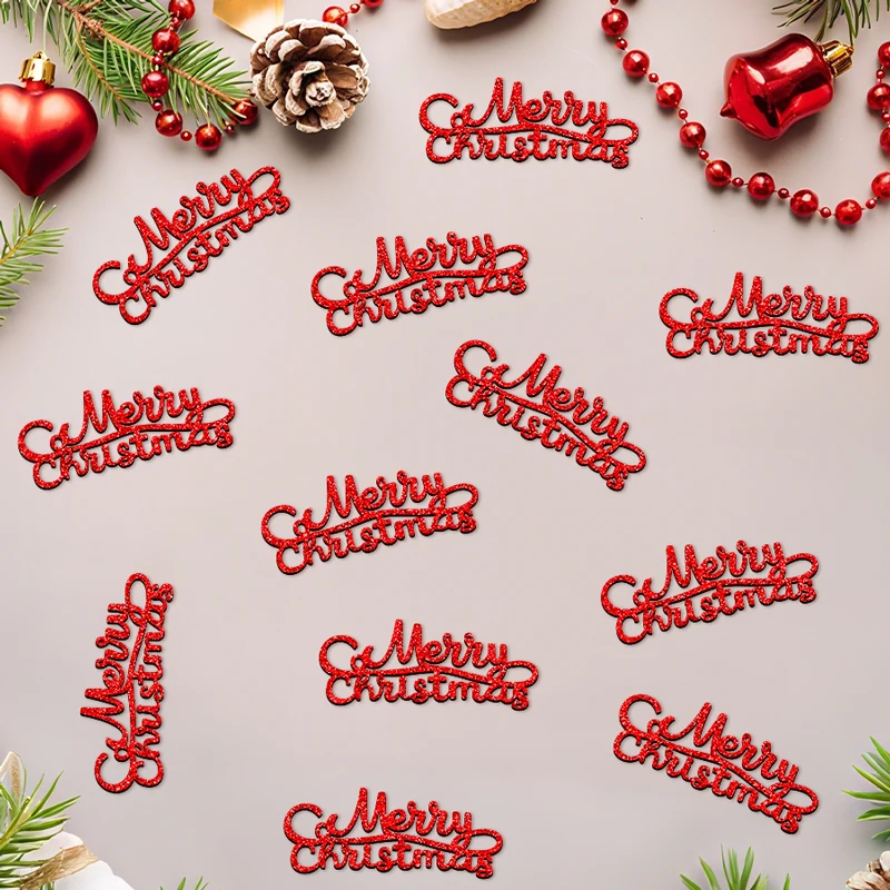 50 Stück Weihnachtskonfetti Frohe Weihnachten Konfetti für Party-Tischdekorationen Frohe Weihnachten Neujahr liefert Werfen Konfetti