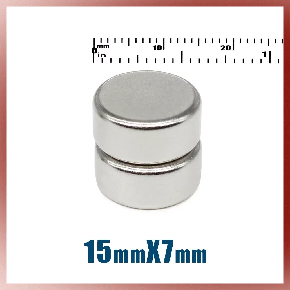 5/10/20PCS 15x7mm Circular Super Strong Neodymium Magnets Powerful N35 Fridge Magnet 15*7mm Fishing Magnet Magnetic Sheet