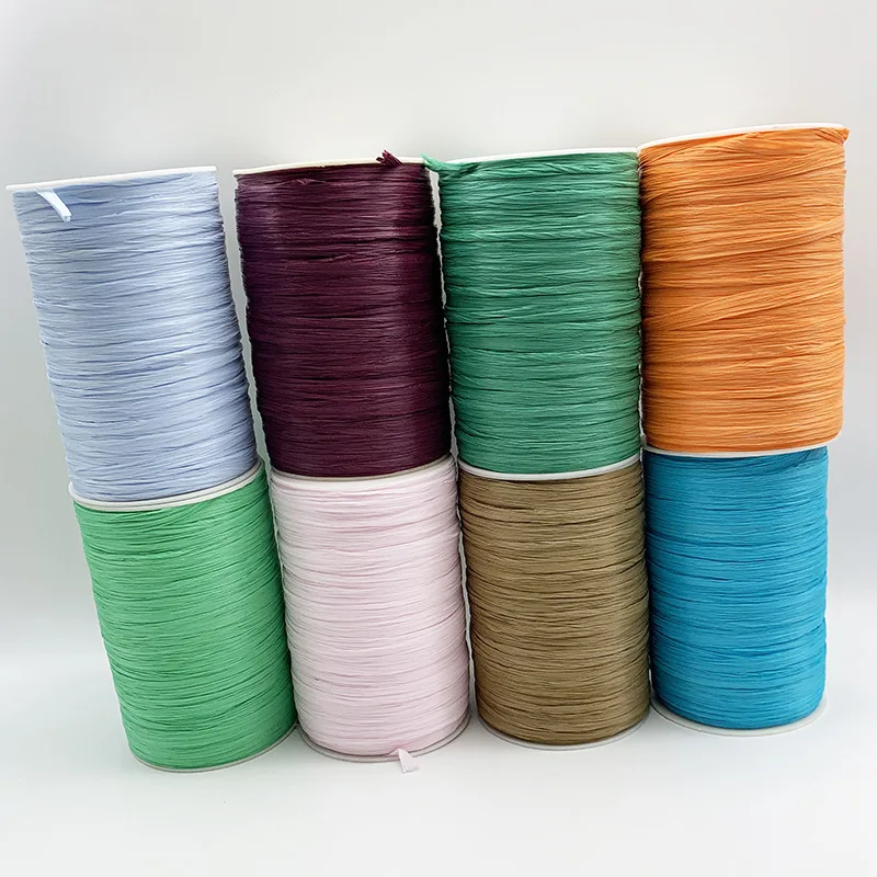 85m Raffia Yarn for Knit Cotton Straw Rope 100% Plant Fibre DIY Crochet Summer Wool Hat Handbags Crochet Cords Sales