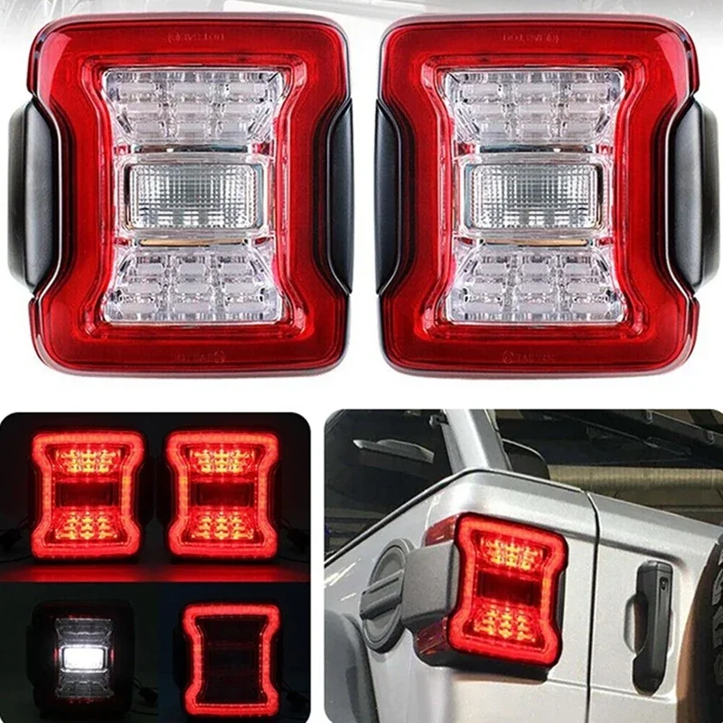 2pcs LED Car Tail Light Rear Turn Signal Reverse Light for Jeep Wrangler JL 2018+ (US/EU Version)