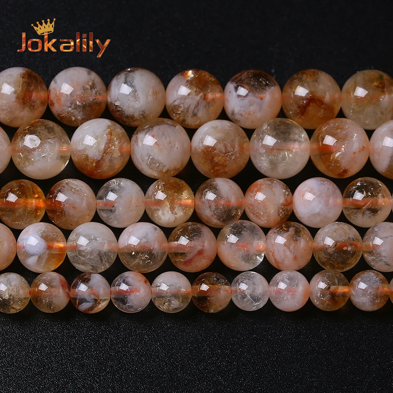 Semi-precious Natural Citrine Crystal Stone Beads Yellow Quartz For Jewelry Making Loose Beads DIY Bracelets Necklace 6-10mm 15