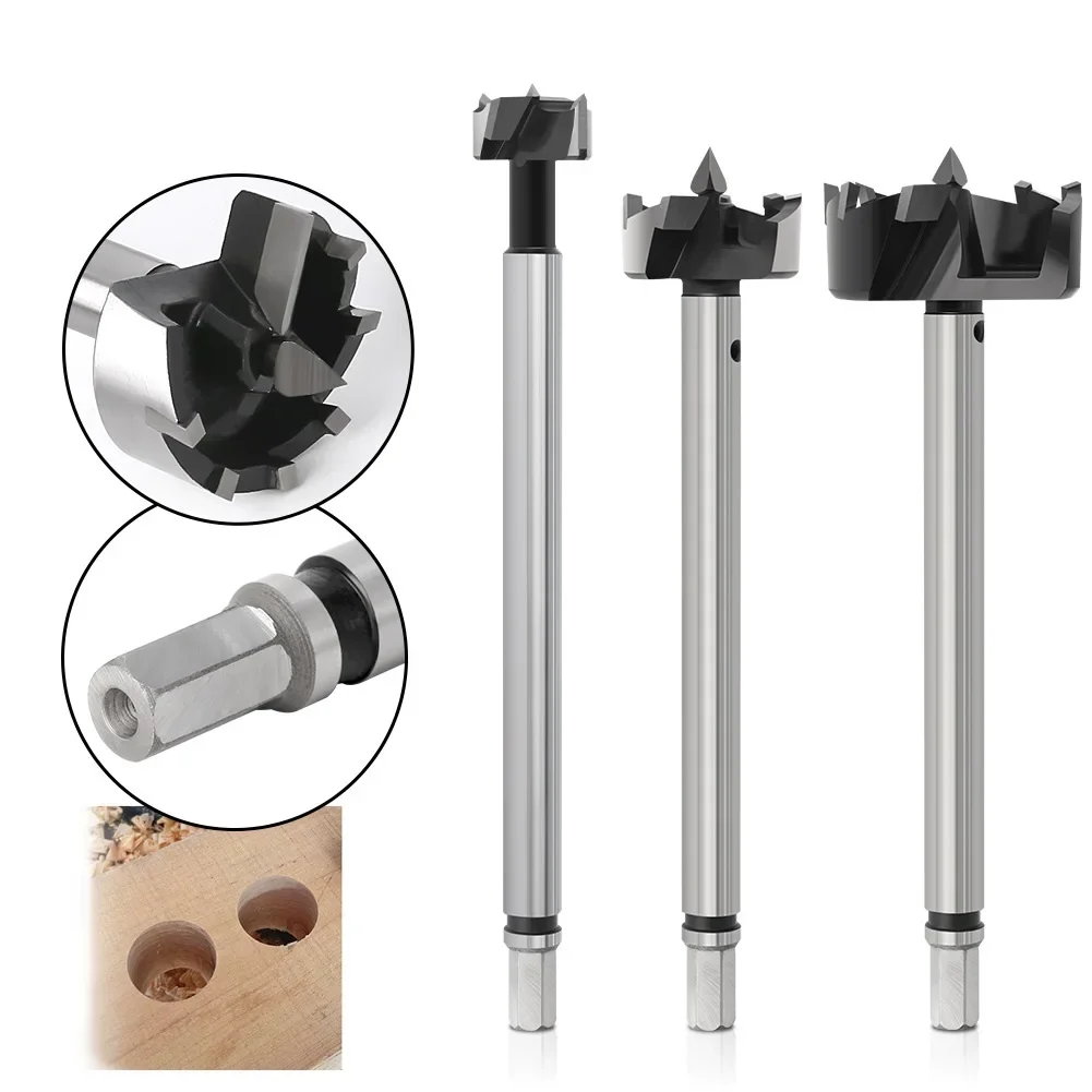 

1pcsExtended hole control drill tips Woodworking tools Hole Saw Cutter Hinge Boring drill bits Round Shank Tungsten Carbide Cutt