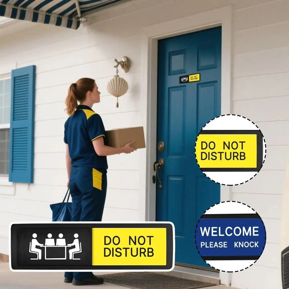 Clear Communication Privacy Sign WELCOME and DO NOT DISTURB Sign Sturdy Practical Sliding Door Sign Plastic Stylish