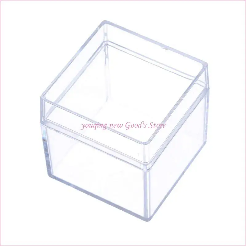 57QA Clear Acrylic 5 Sided Jewelry Display Storage Box for Case Square Cube Props Box