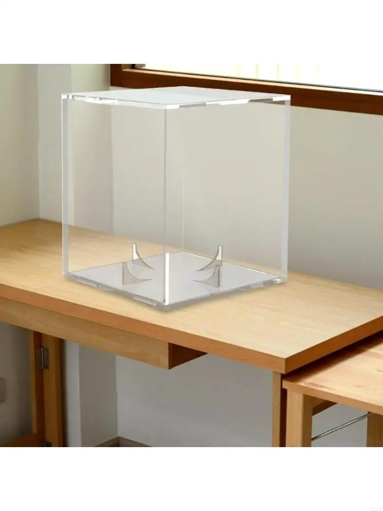  Baseball Display Box with Stand, Square Clear Protector Box Acrylic Cubes Case