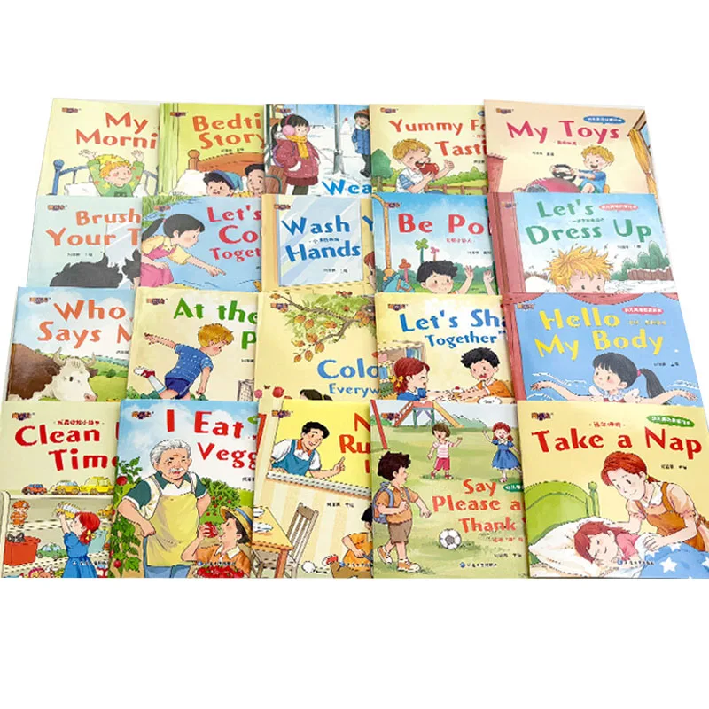 20 Books Kids English Picture Books, Audio Reading Early Education Picture Book, Zero Basis English Learning Books for Toddlers